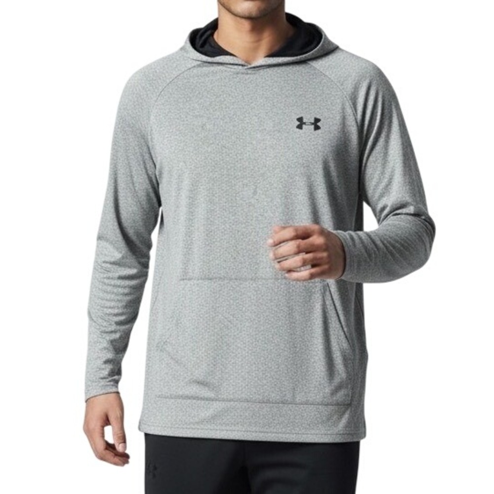 Under Armour Mens HeatGear Hoodie Grey Heathered‎ Long Sleeve Loose Fit Small